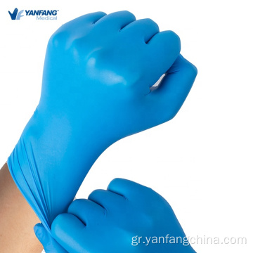 Μίας χρήσης βαρέως τύπου μπλε ιατρικά γάντια νιτρίλια